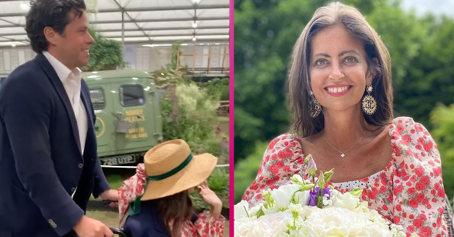 Dame Deborah James smiling with her husband