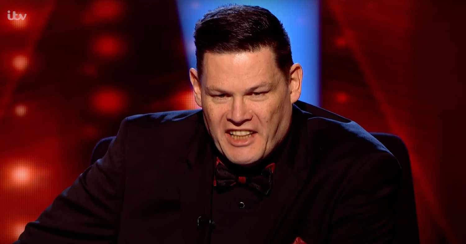 Mark Labbett baring his teeth on The Chase 