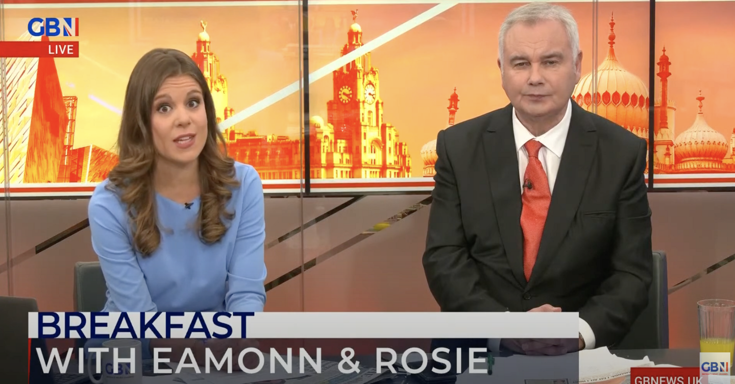 Eamonn Holmes presents GB News with Rosie Wright