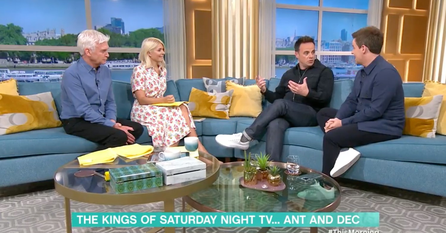 Ant and Dec being interviewed by Holly Willoughby and Phillip Schofield on This Morning