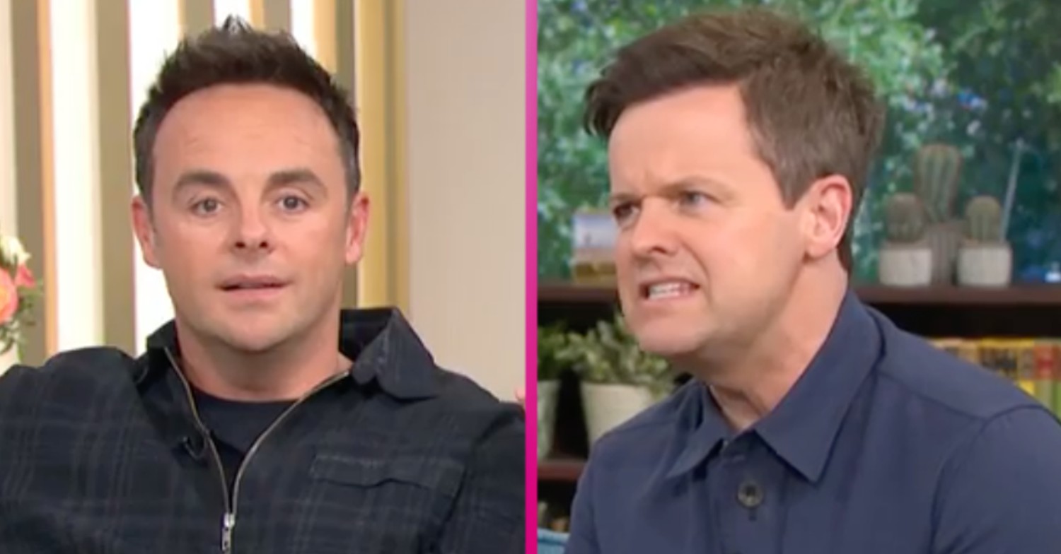Dec looking angry at Ant on This Morning