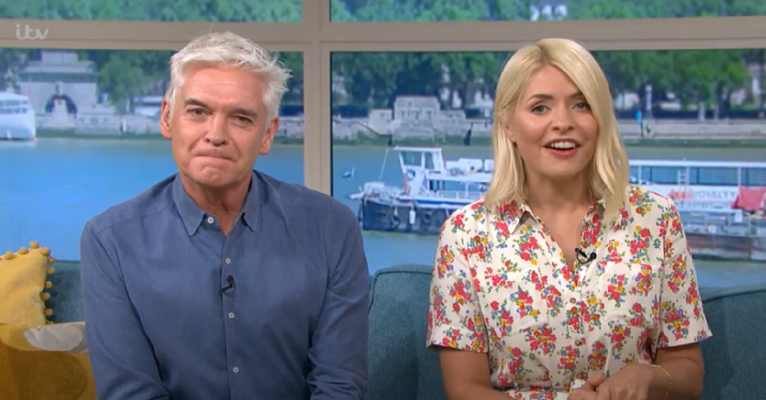 Phillip Schofield pulling a face and Holly Willoughby talking on This Morning today May 26, 2022