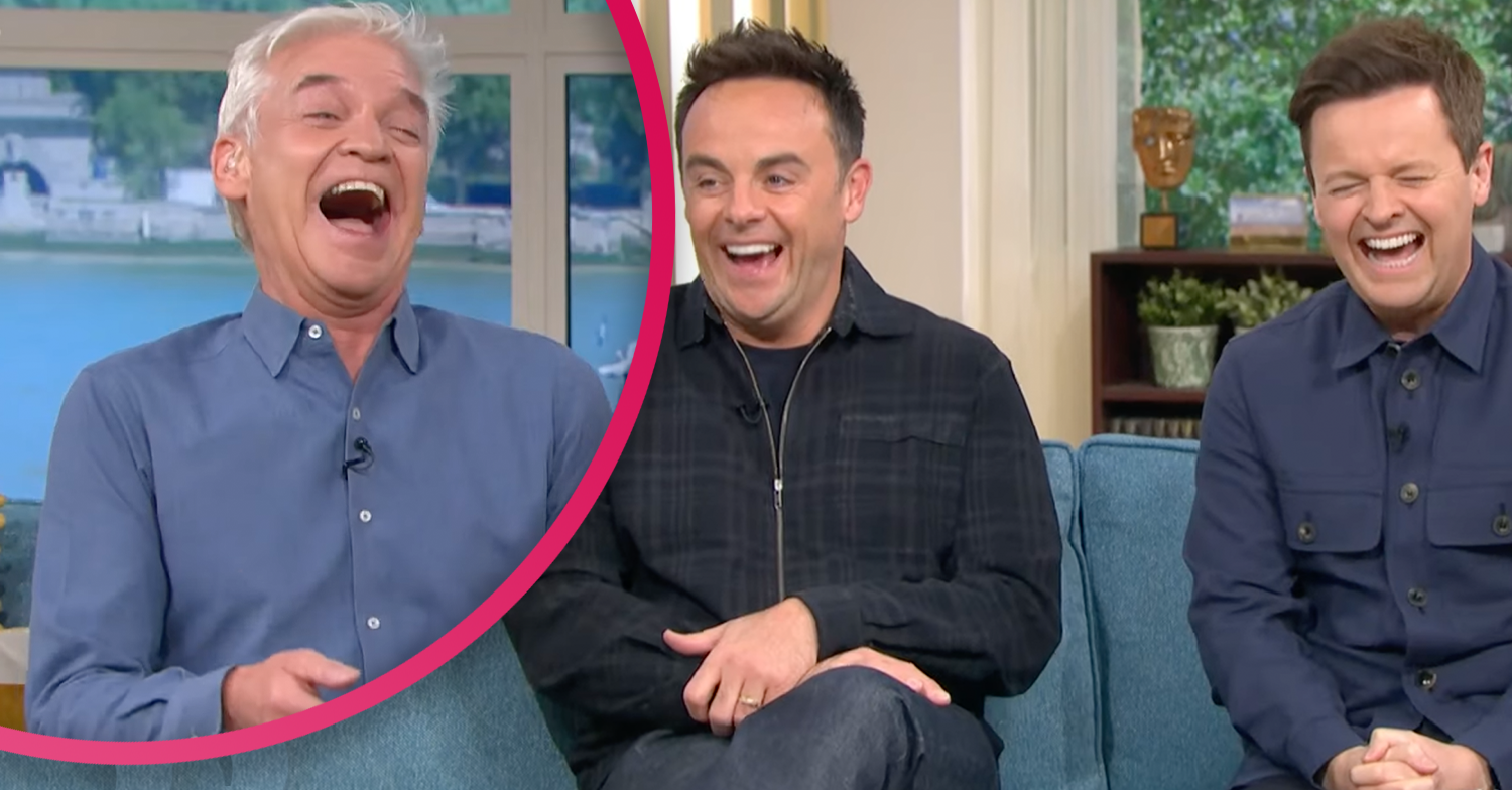Phillip Schofield with Ant and Dec all laughing