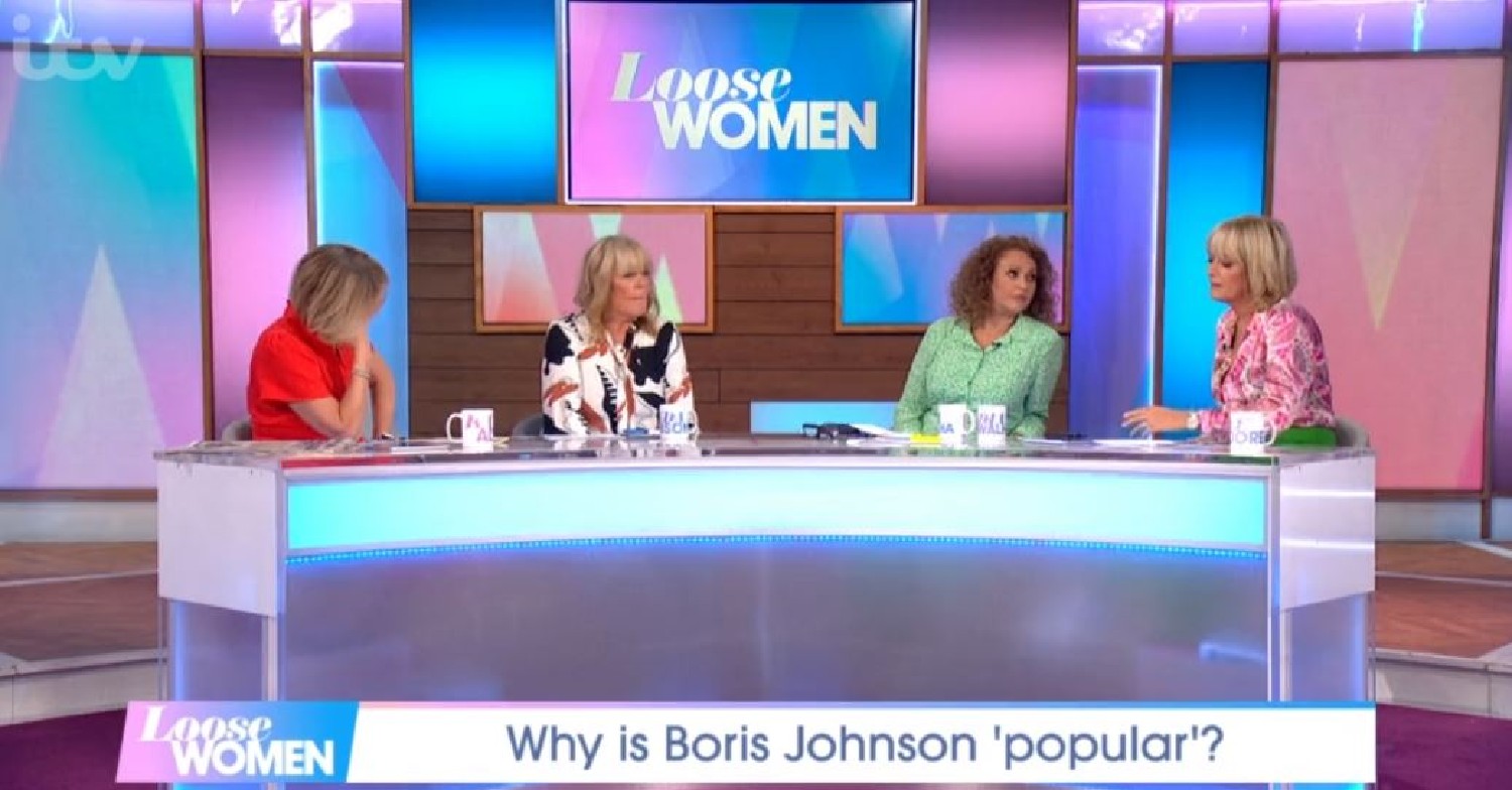 Kaye Adams, Linda Robson, Nadia Sawalha and Jane Moore speaking at panel on Loose Women today May 26, 2022