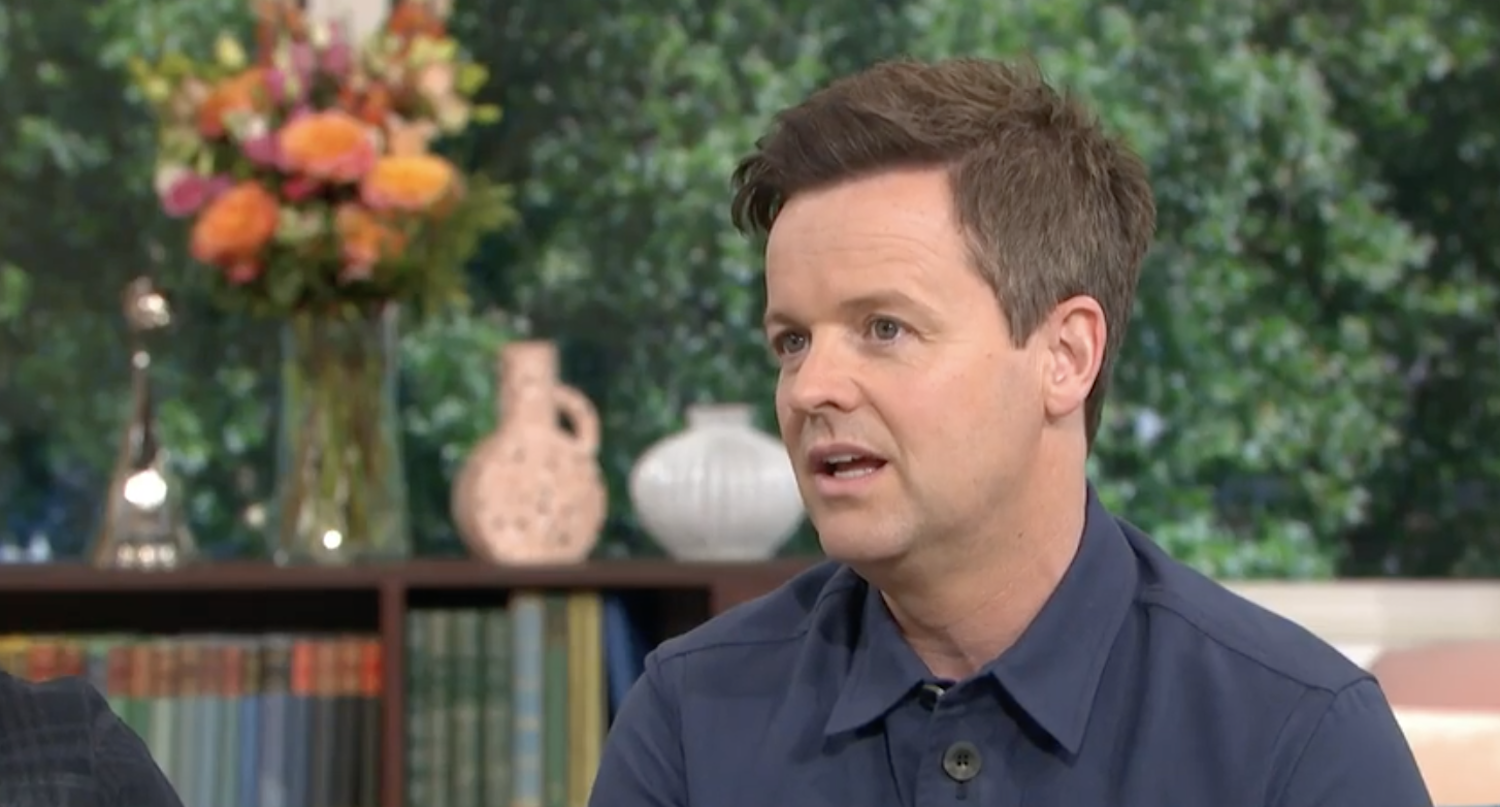Dec Donnelly in blue shirt during This Morning interview