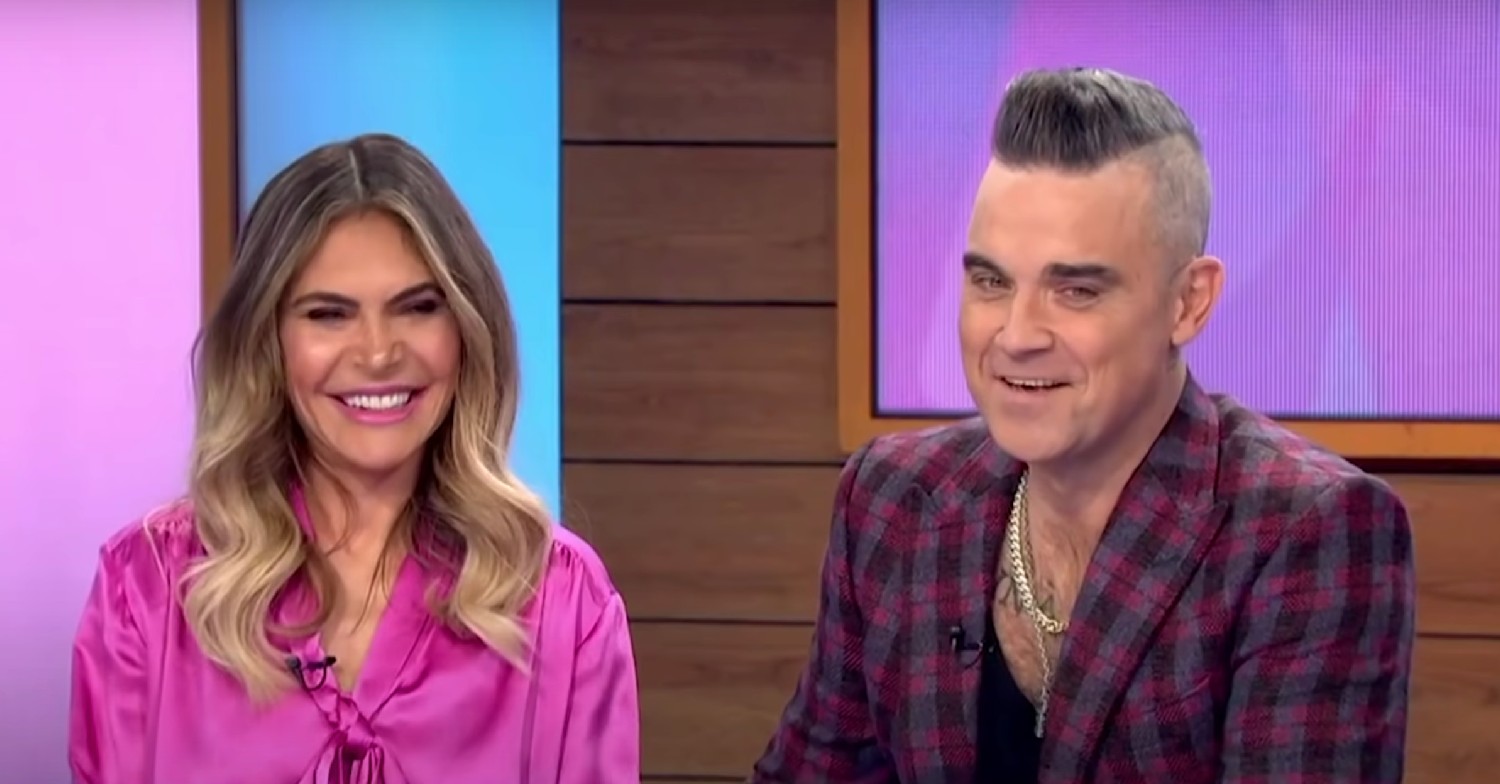 Robbie Williams and Ayda Field laughing on Loose Women