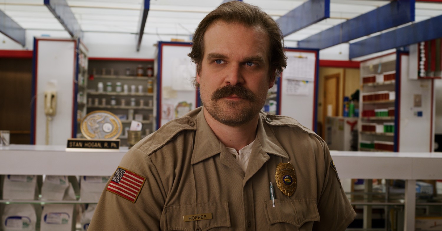 Jim Hopper smiling in Stranger Things season 4