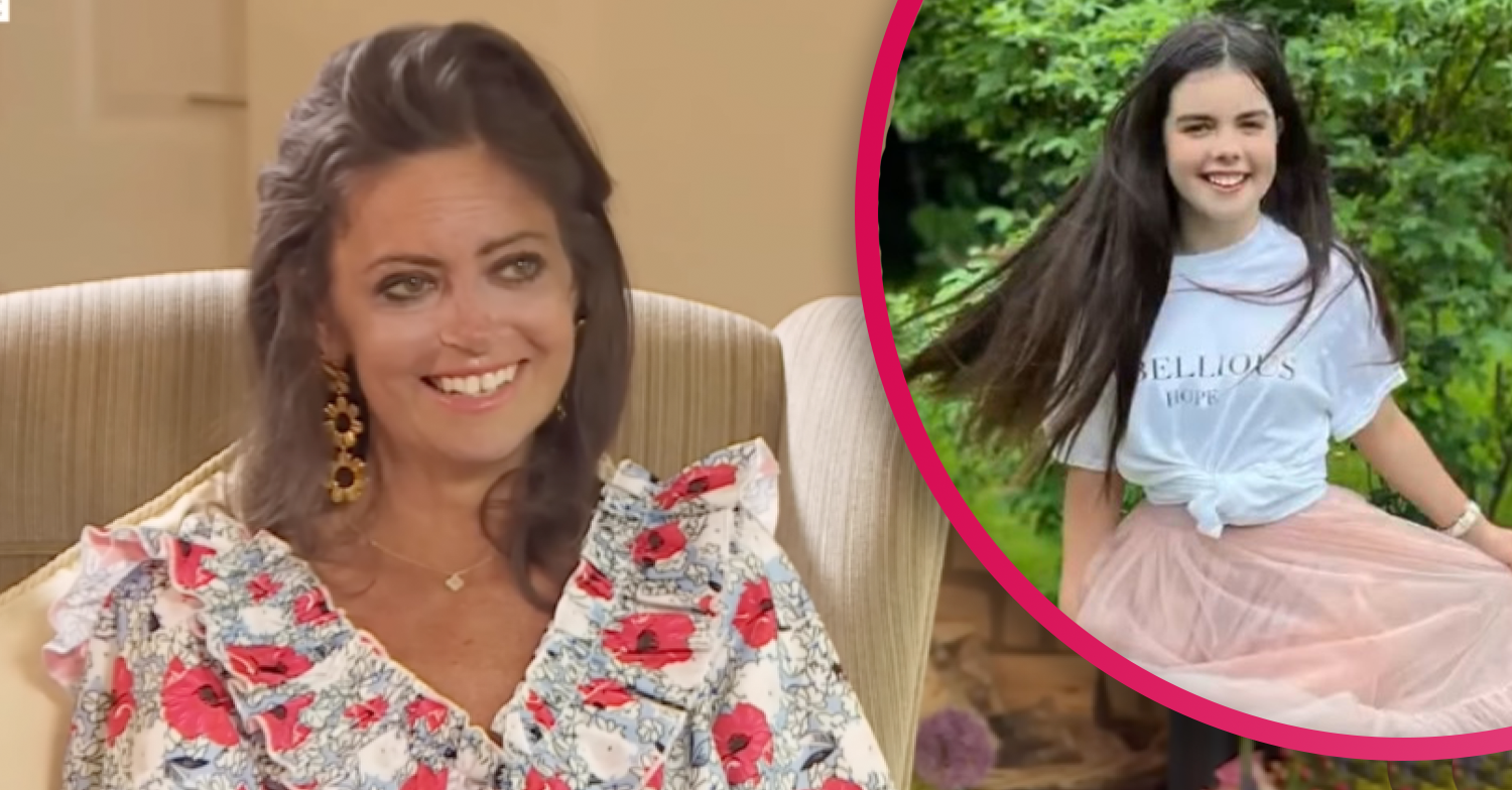 Deborah James smiling in a floral dress