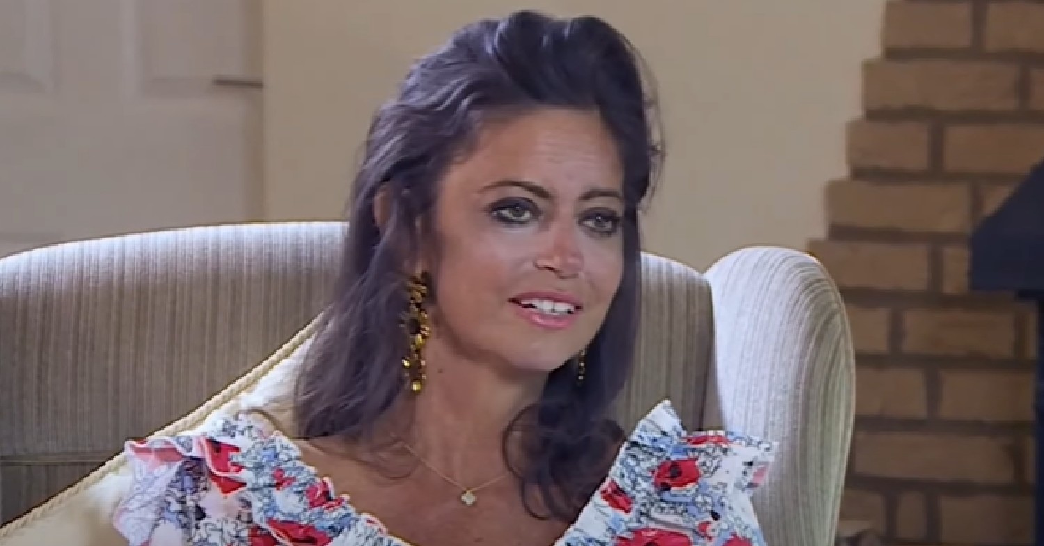 Deborah James in floral dress while speaking on BBC