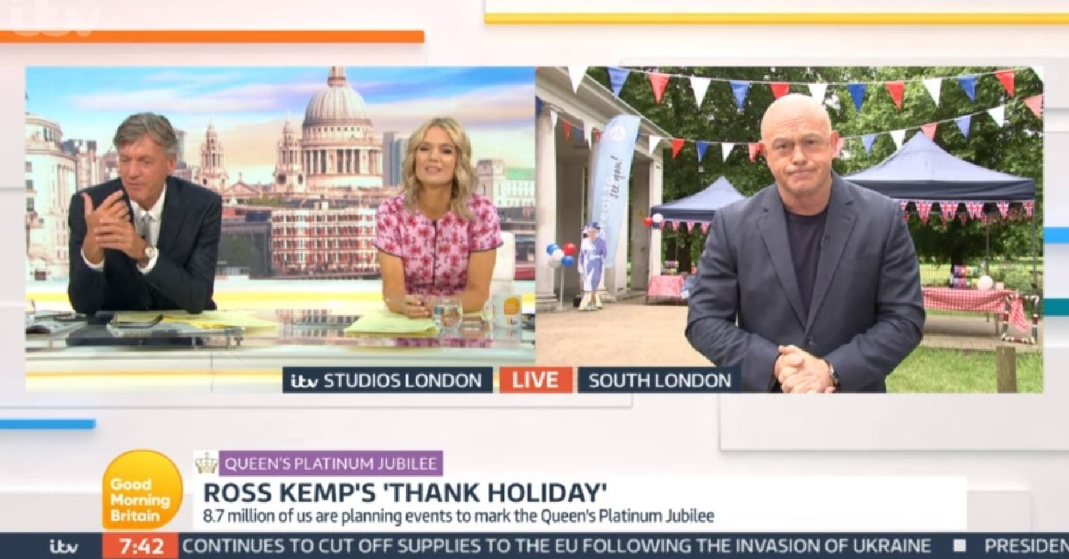 Richard Madeley and Charlotte Hawkins interview Ross Kemp via video call on GMB