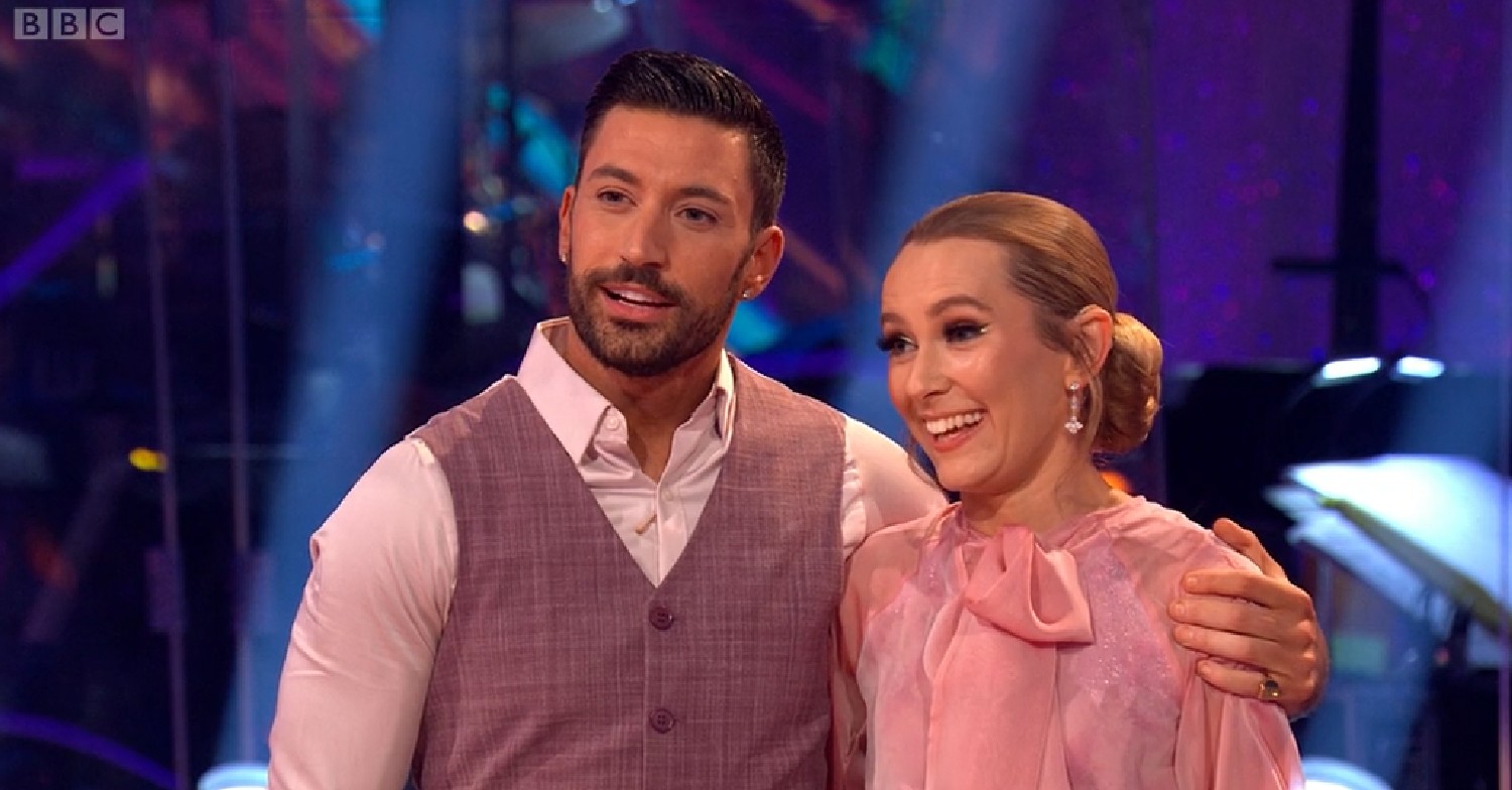Giovanni Pernice smiles with his arm around Rose Ayling-Ellis on Strictly 
