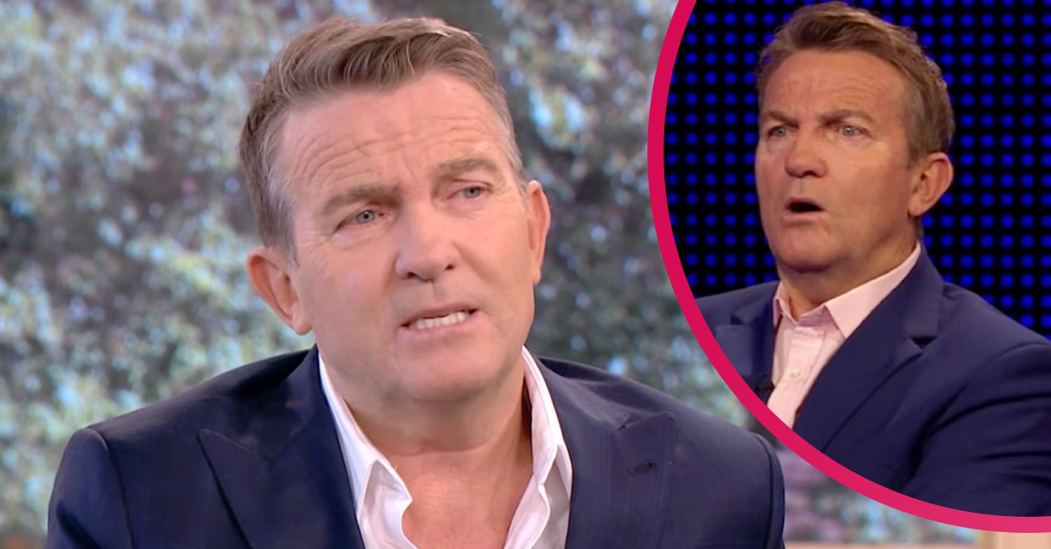 Bradley Walsh looking upset alongside him hosting on The Chase