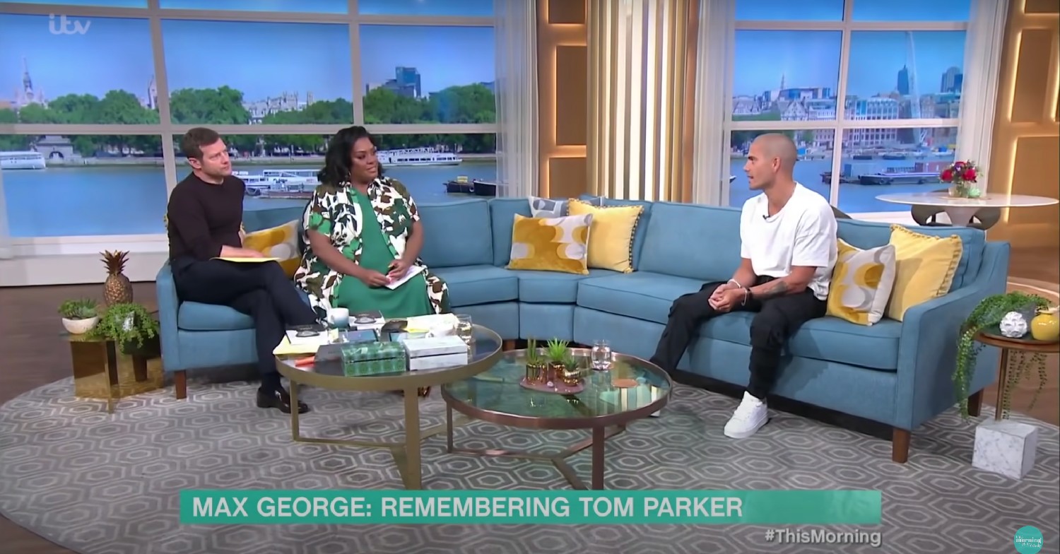 Dermot O'Leary and Alison Hammond talking to Max George on This Morning