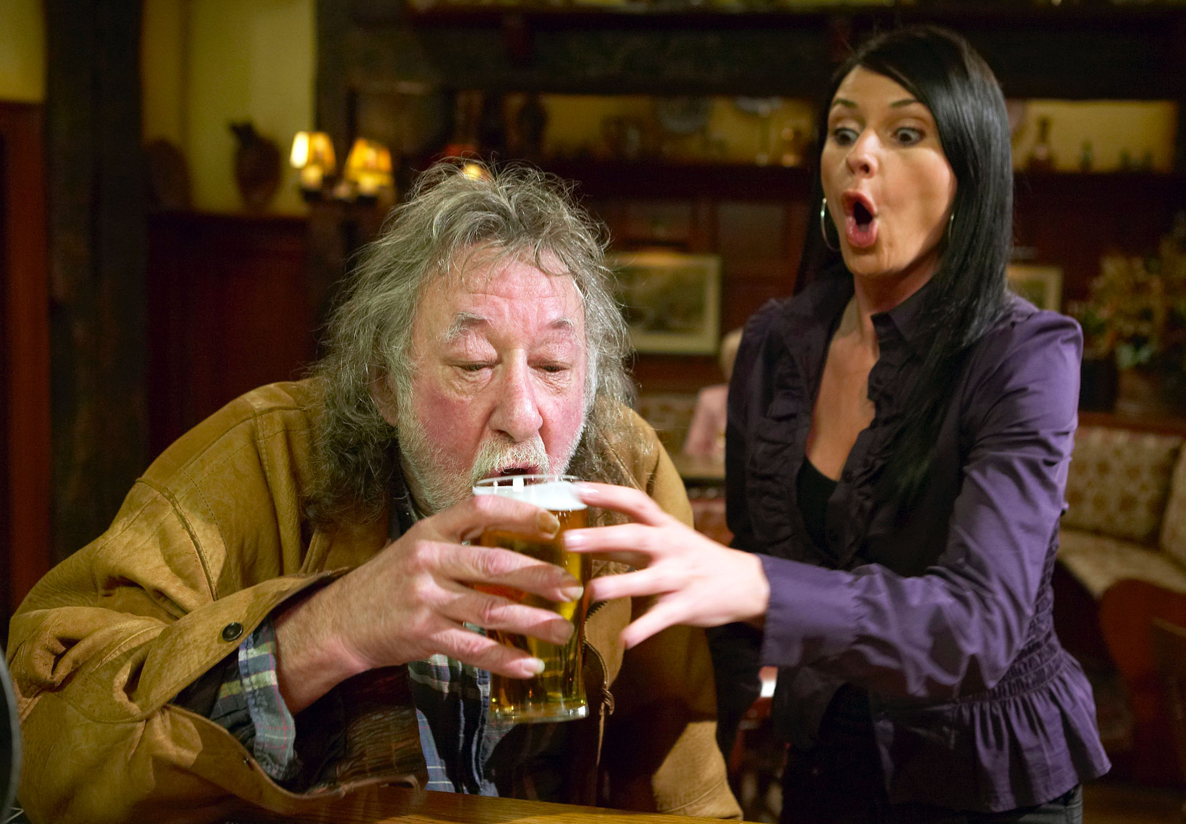 Shadrach and Chas Dingle in Emmerdale 