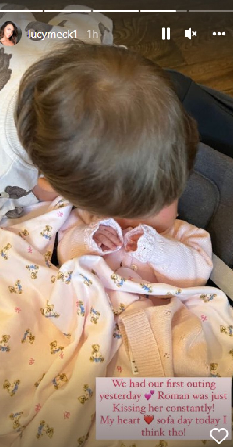 Lucy Mecklenburgh shares photo of baby daughter and son Roman
