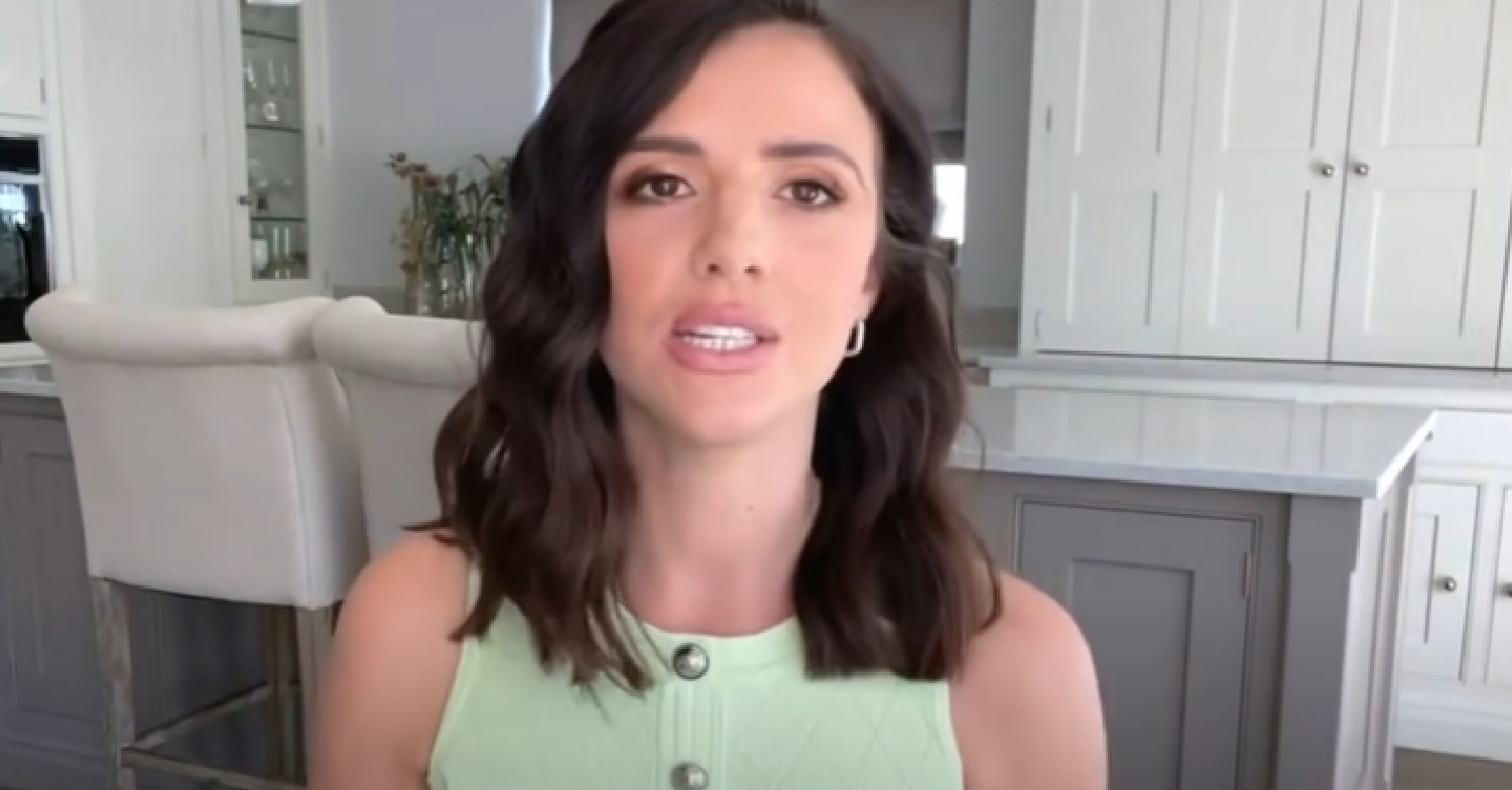 Lucy Mecklenburgh mid conversation on video call on Lorraine