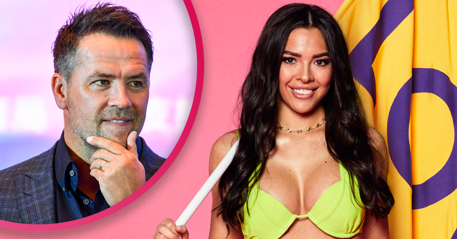 Gemma Owen smiling and Michael Owen looking concerned