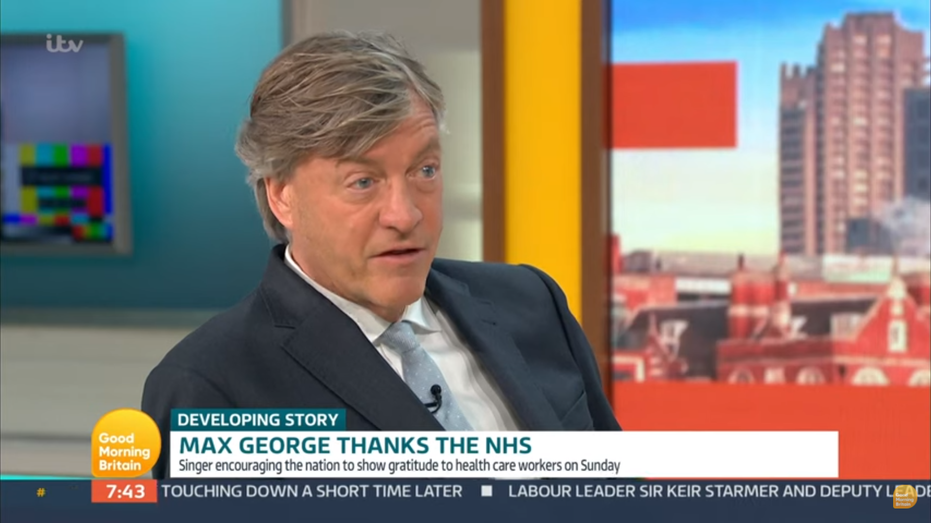 Richard Madeley mid conversation on Good Morning Britain