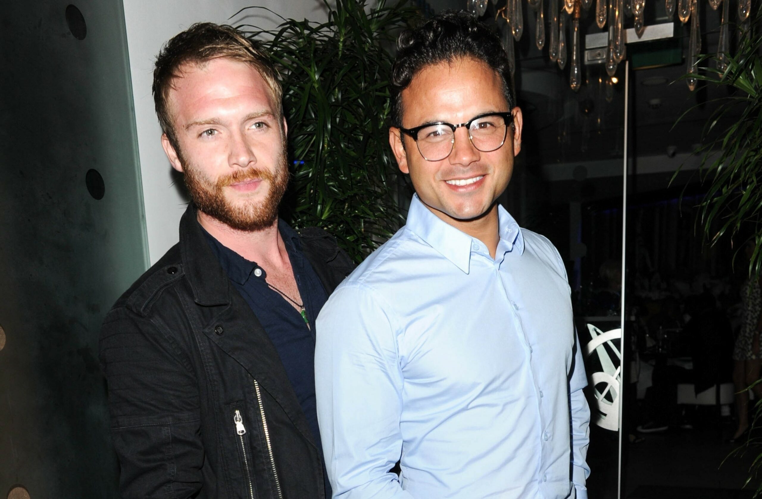 Chris Fountain and Ryan Thomas smile on a night out