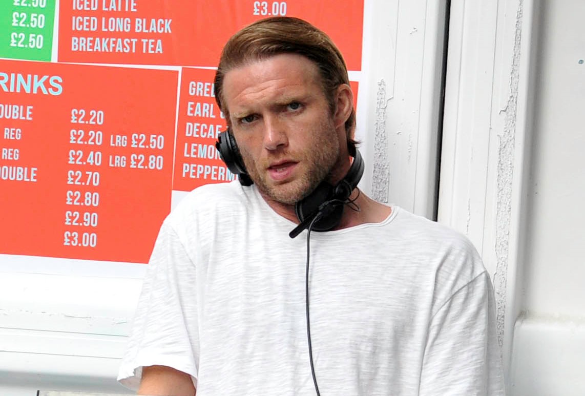 Chris Fountain DJs a set looking concerned