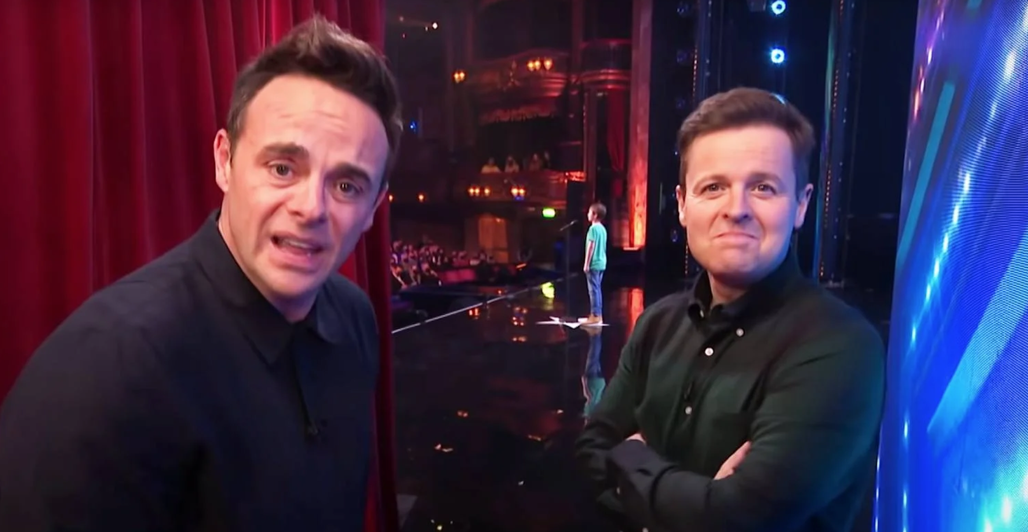 Ant and Dec looking perturbed on BGT