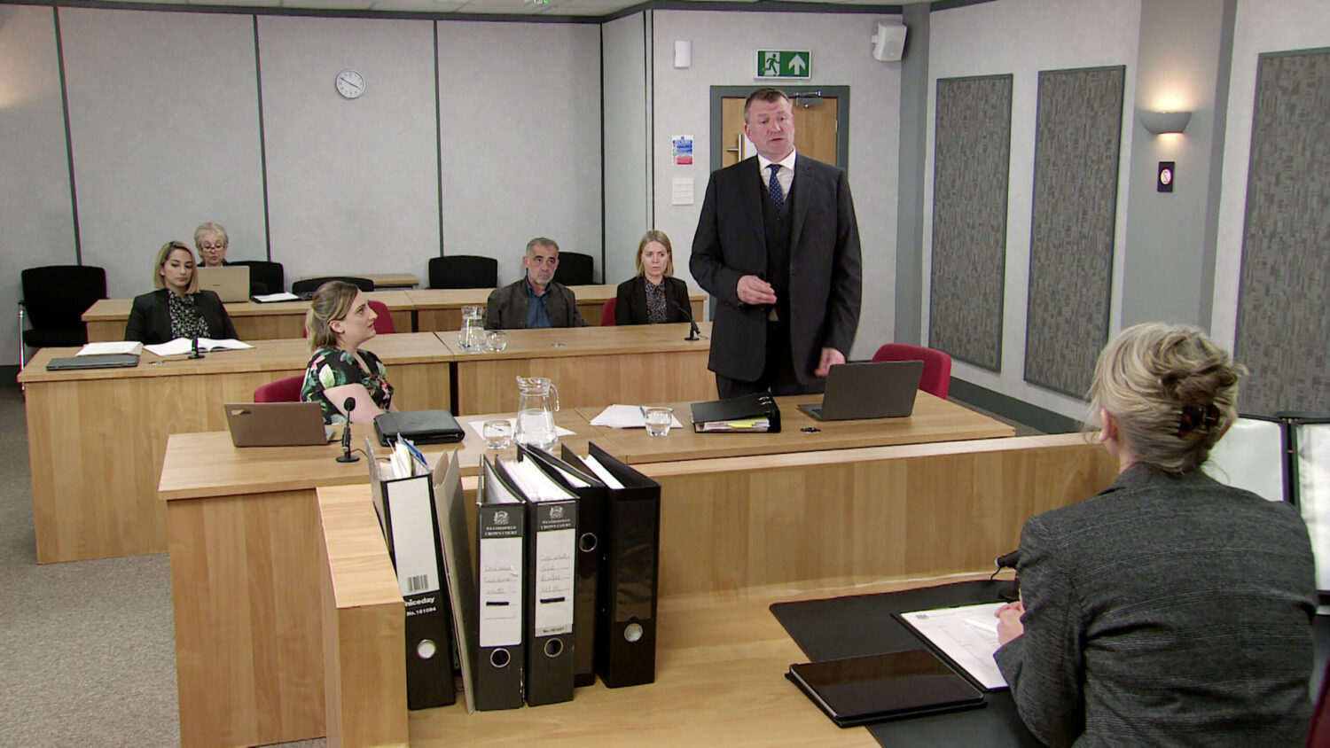 Corrie Kevin and Abi at custody hearing in court
