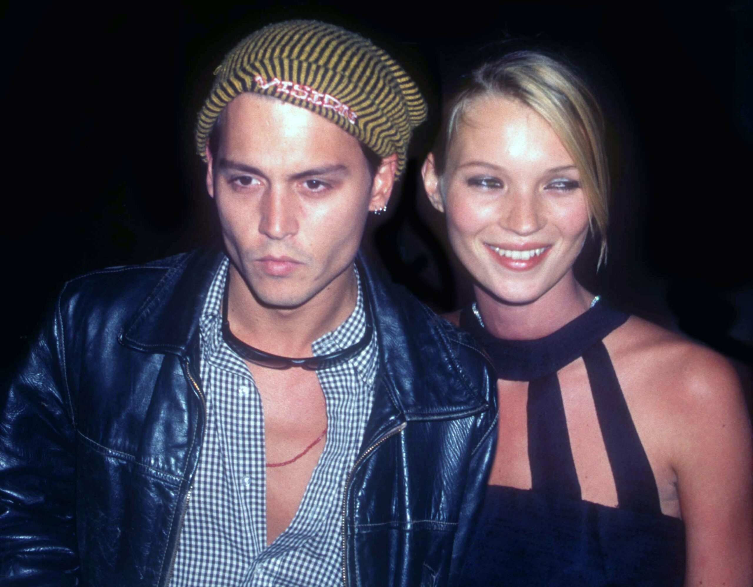 Johnny Depp and Kate Moss on a night out in the 90s