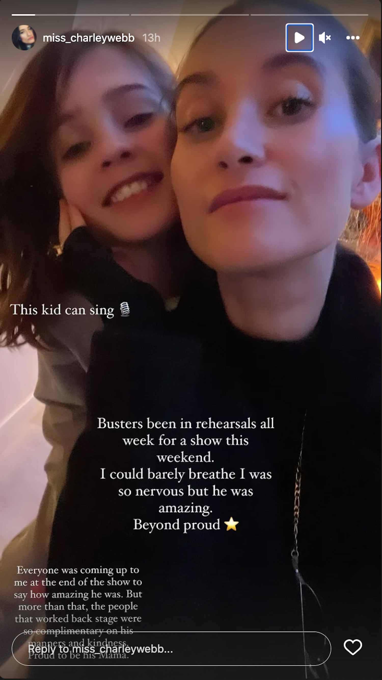 Emmerdale star Charley Webb has gushed with pride over son Buster (Credit: Instagram)