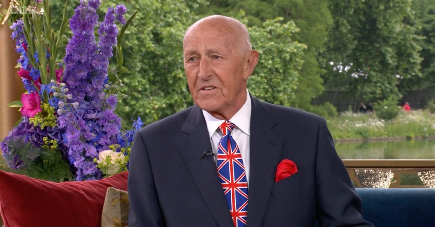 Len Goodman with a union jack tie, talking on BBC Jubilee show
