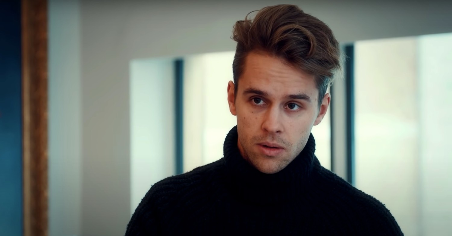 Julius Cowdrey looks upset on Made In Chelsea