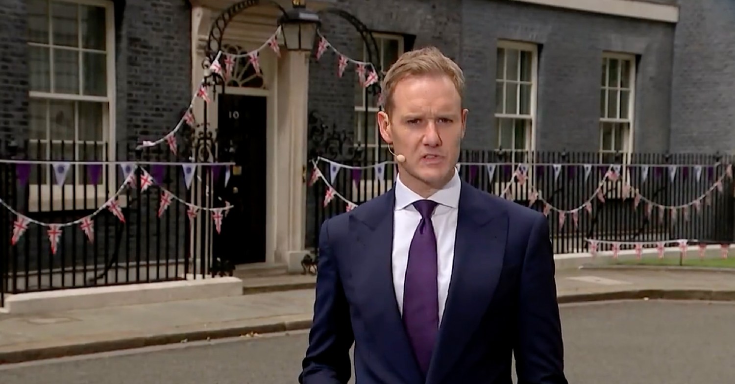 Dan Walker reporting from outside 10 Downing Street on Channel 5 show