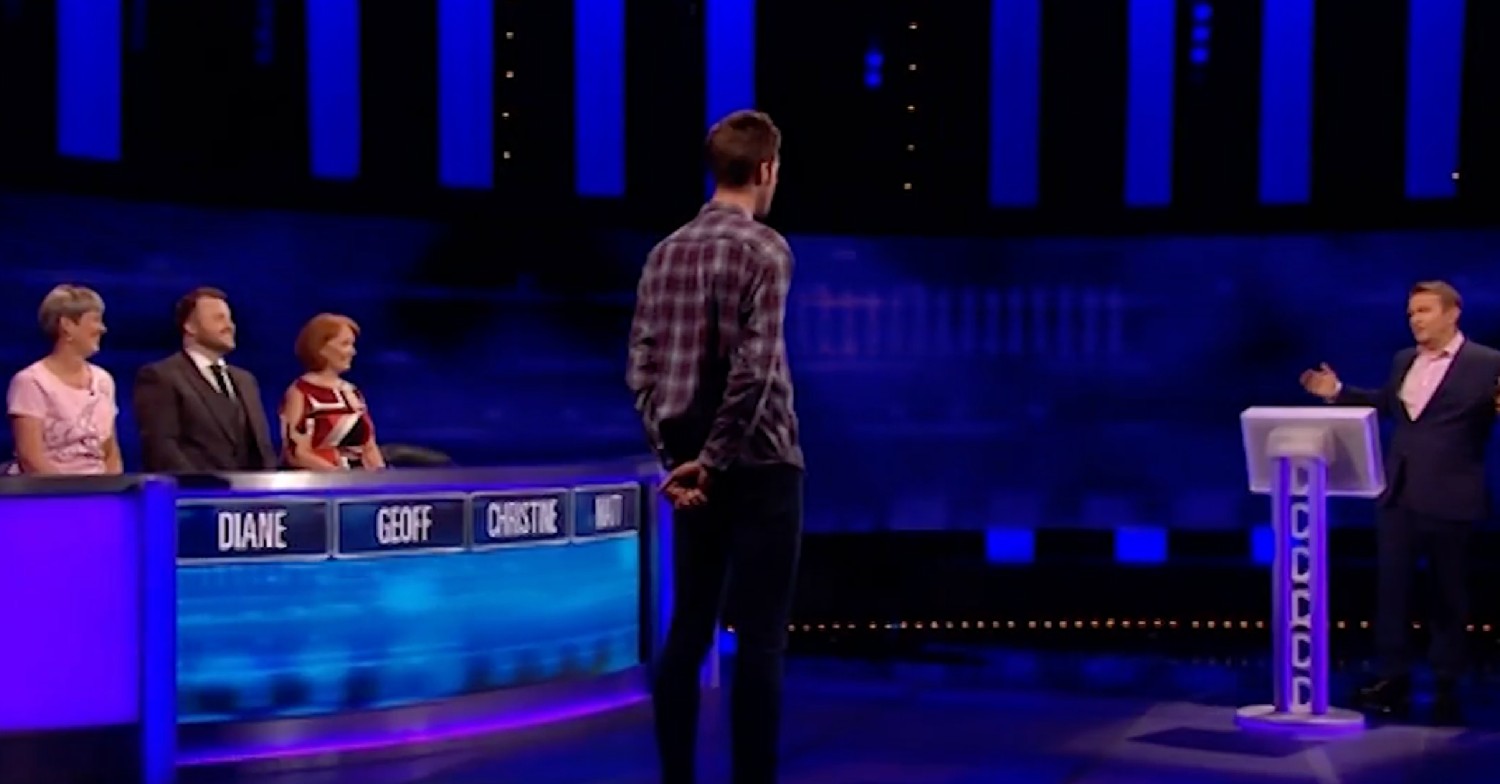 Bradley Walsh speaking to contestants on The Chase