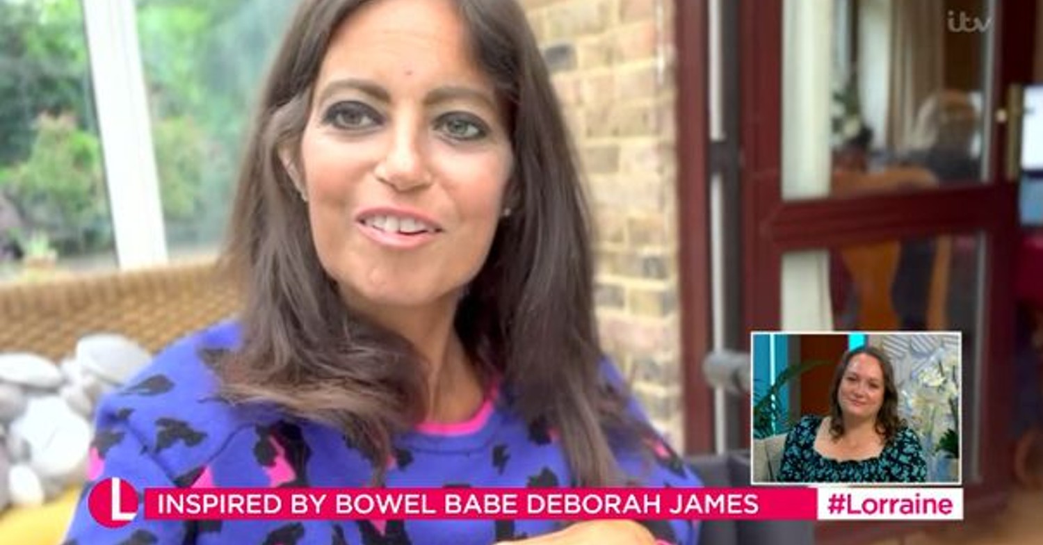 Deborah James chatting on Lorraine in a purple top
