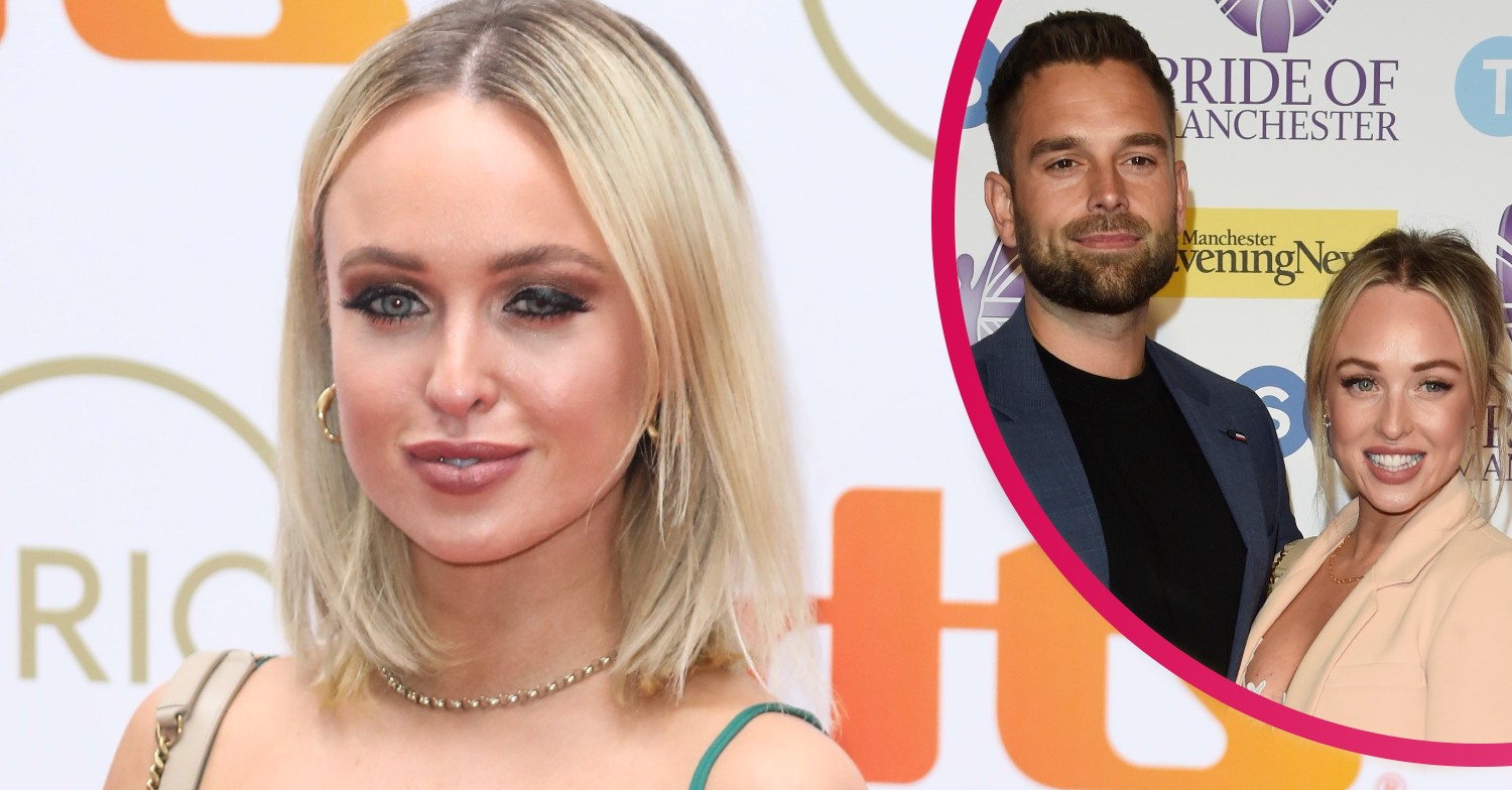Jorgie Porter smiles at event and with fiance Ollie at awards