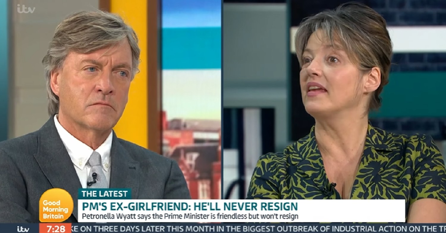 Richard Madeley looks at Patronella Wyatt as she speaks on GMB today