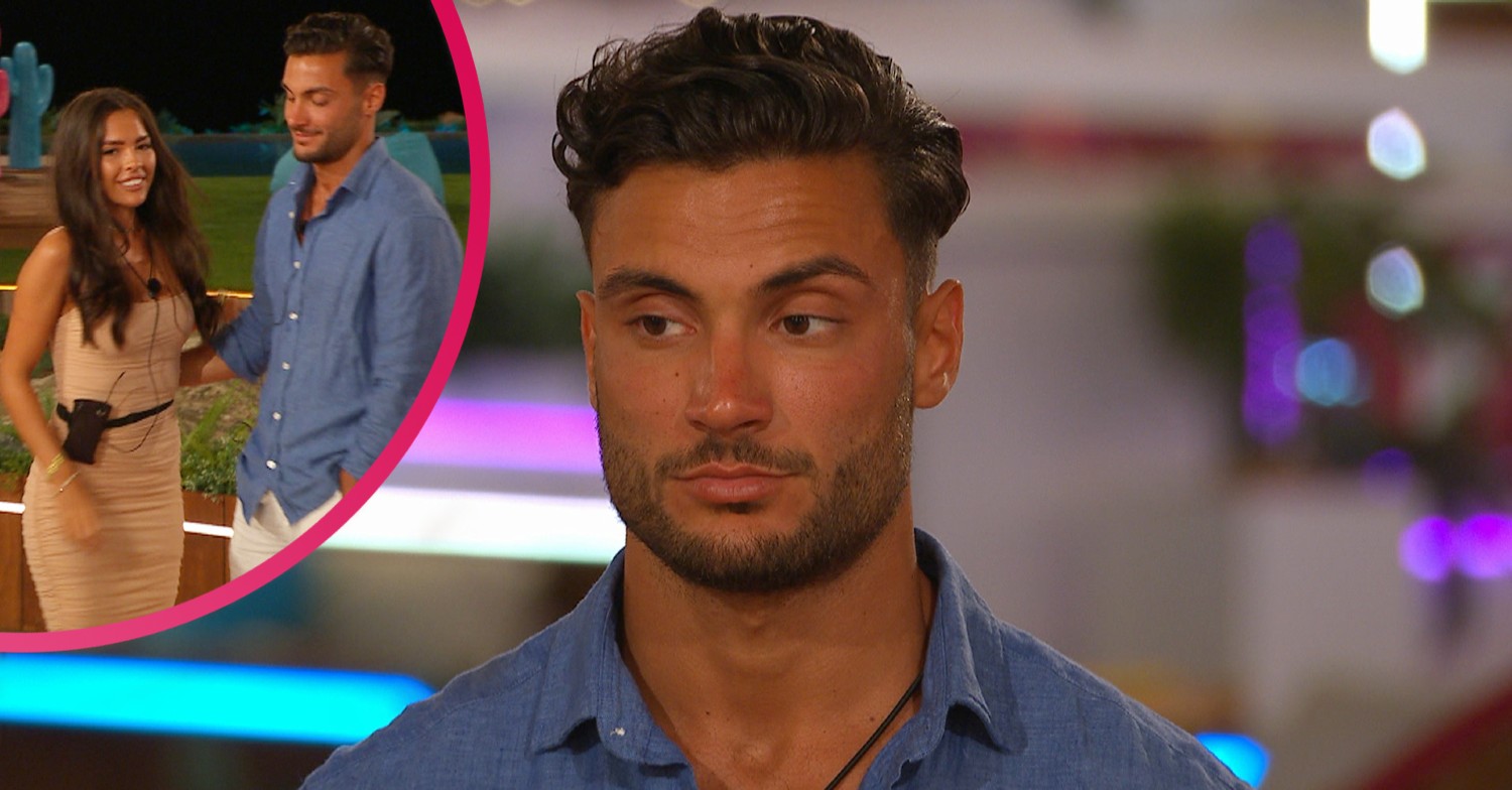 Davide and Gemma smiling on Love Island