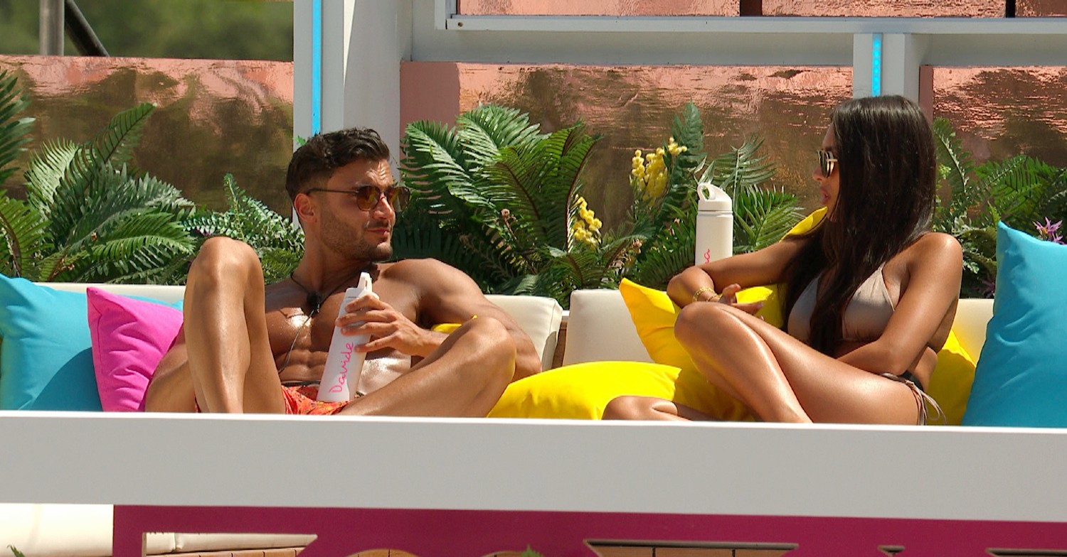 Davide and Gemma looking cosy on Love Island