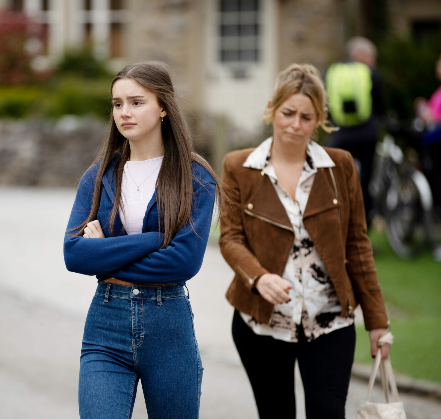 Emmerdale Sarah and Charity look upset