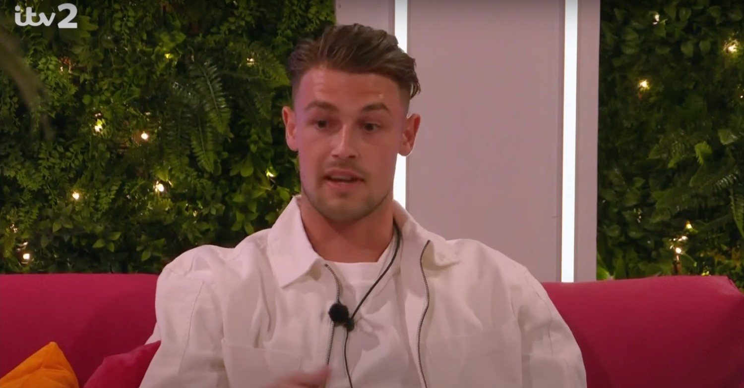 Andrew looking worried on Love Island