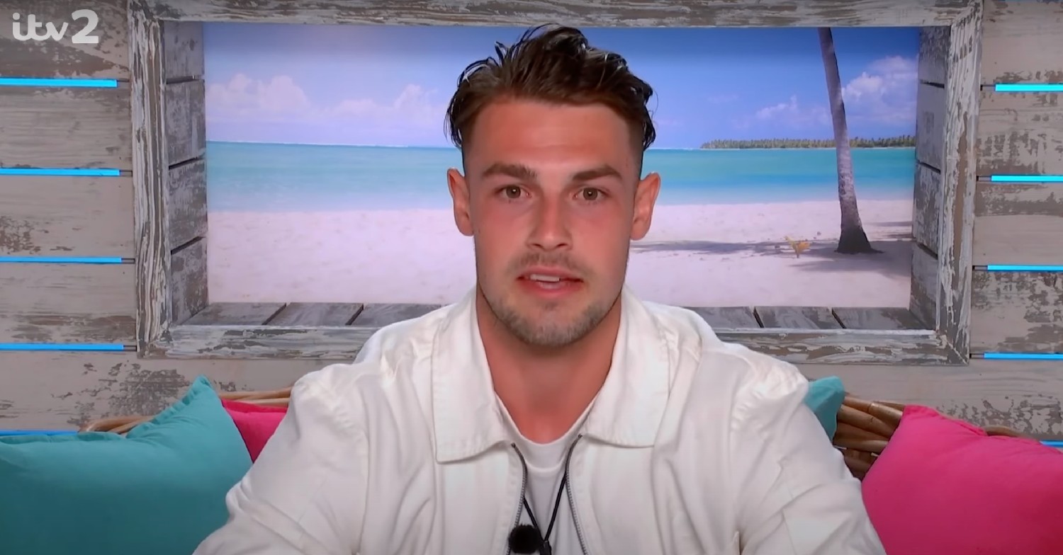 Andrew speaking to the camera on Love Island 2022 