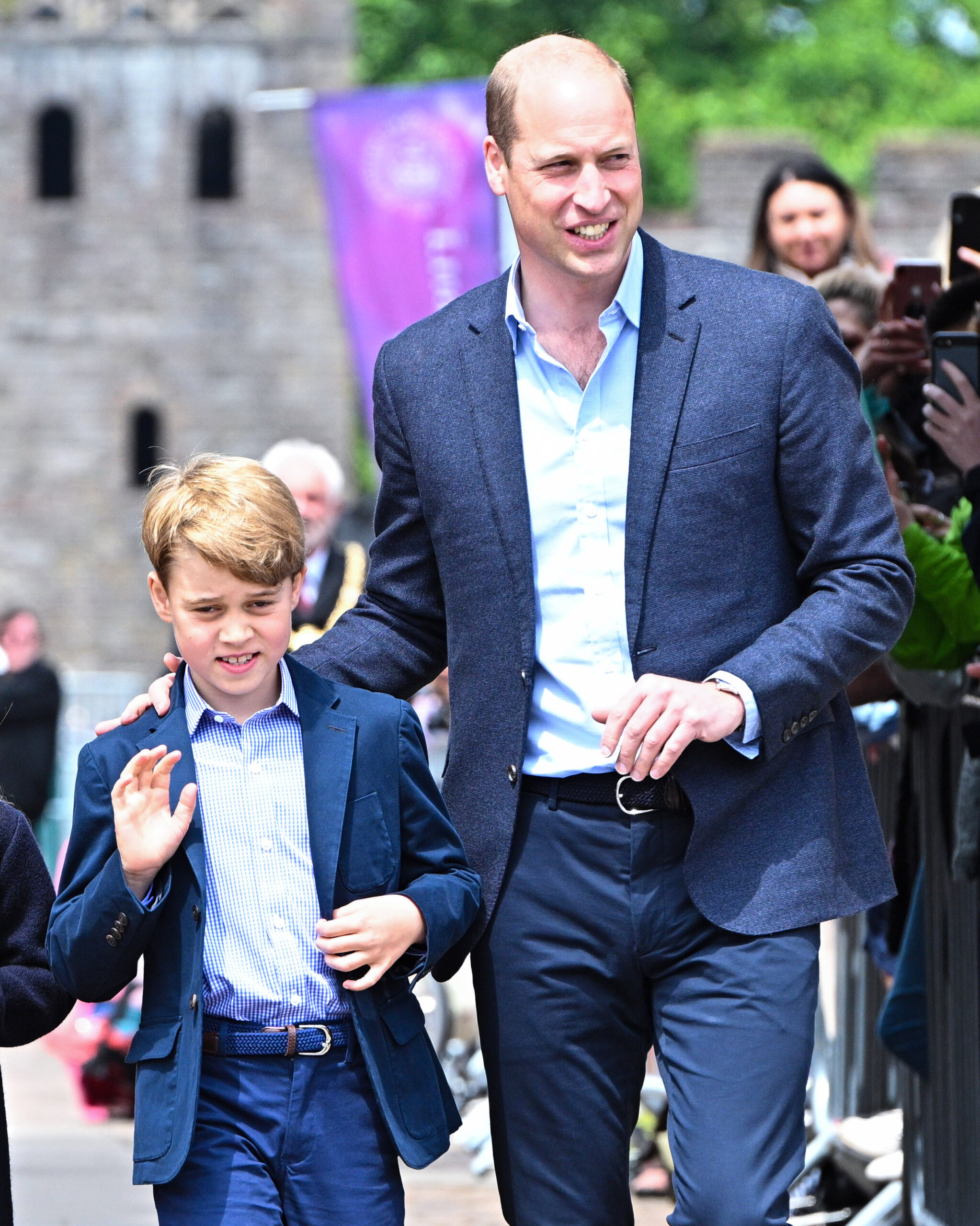 Prince William in Wales with Prince George