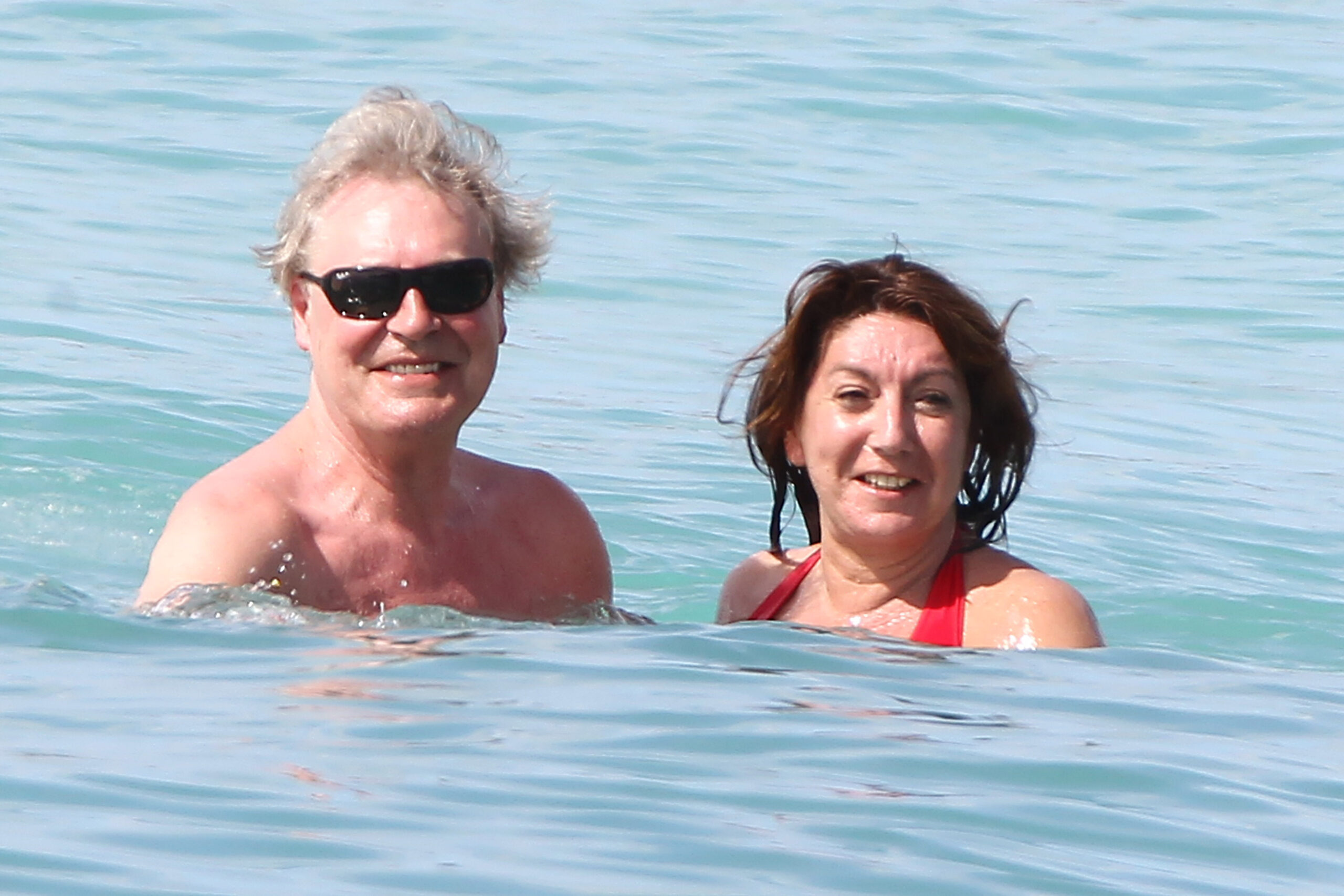 Jane McDonald in the sea with her late husband