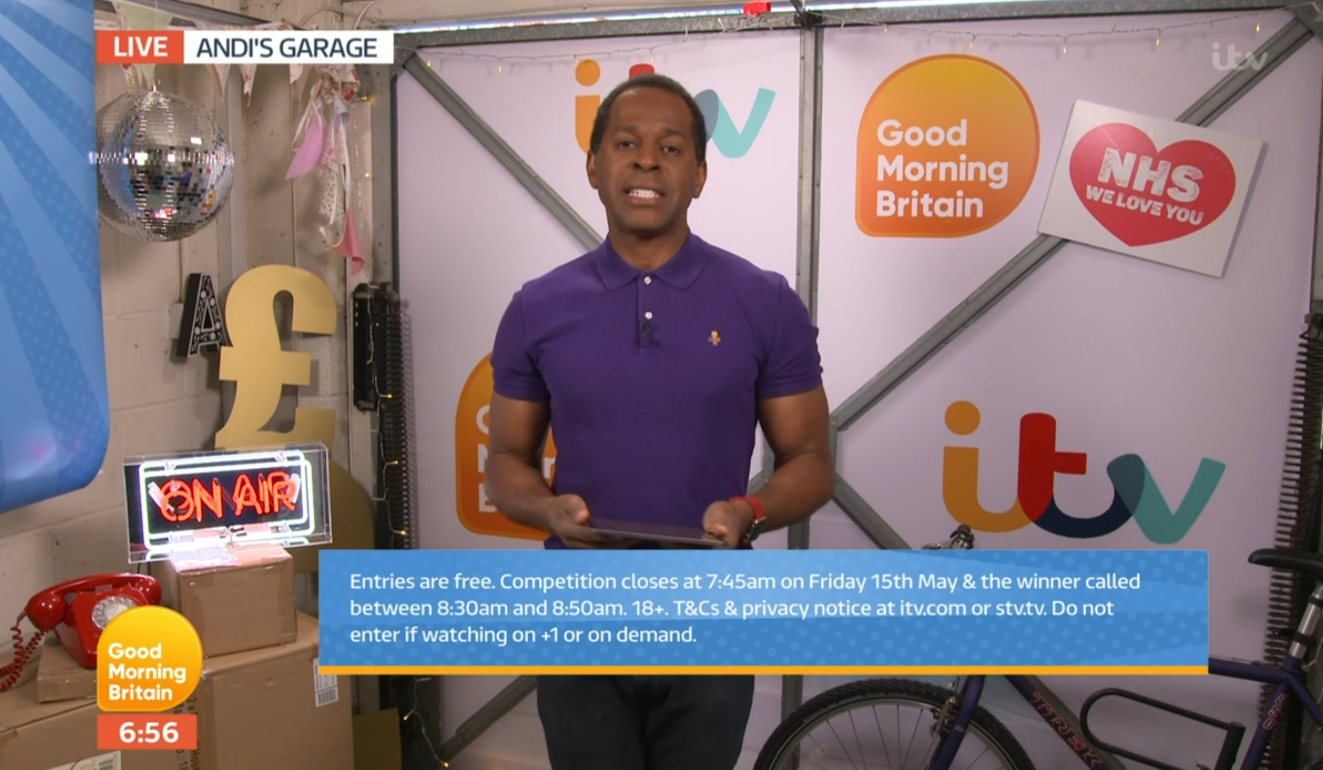 Andi Peters presenting the GMB competitions segment