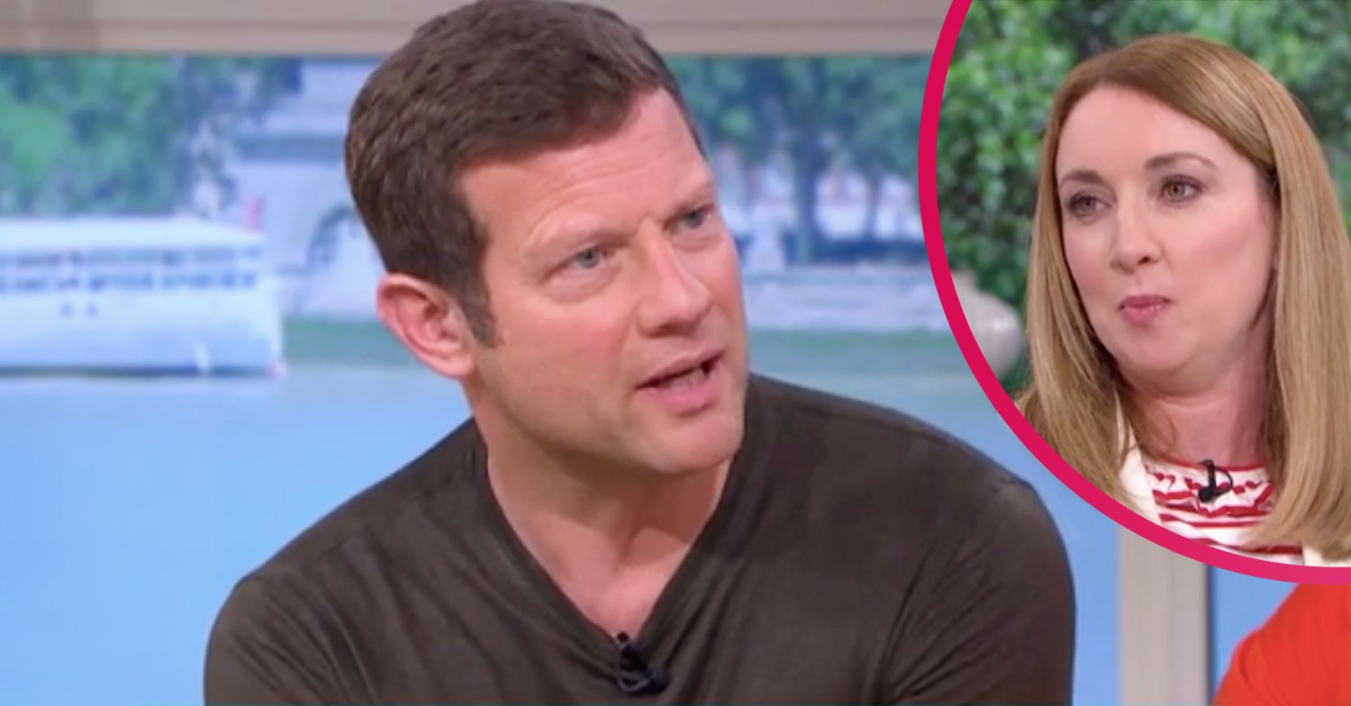 Dermot O'Leary looks angry while Natalie Pike looks smug on This Morning