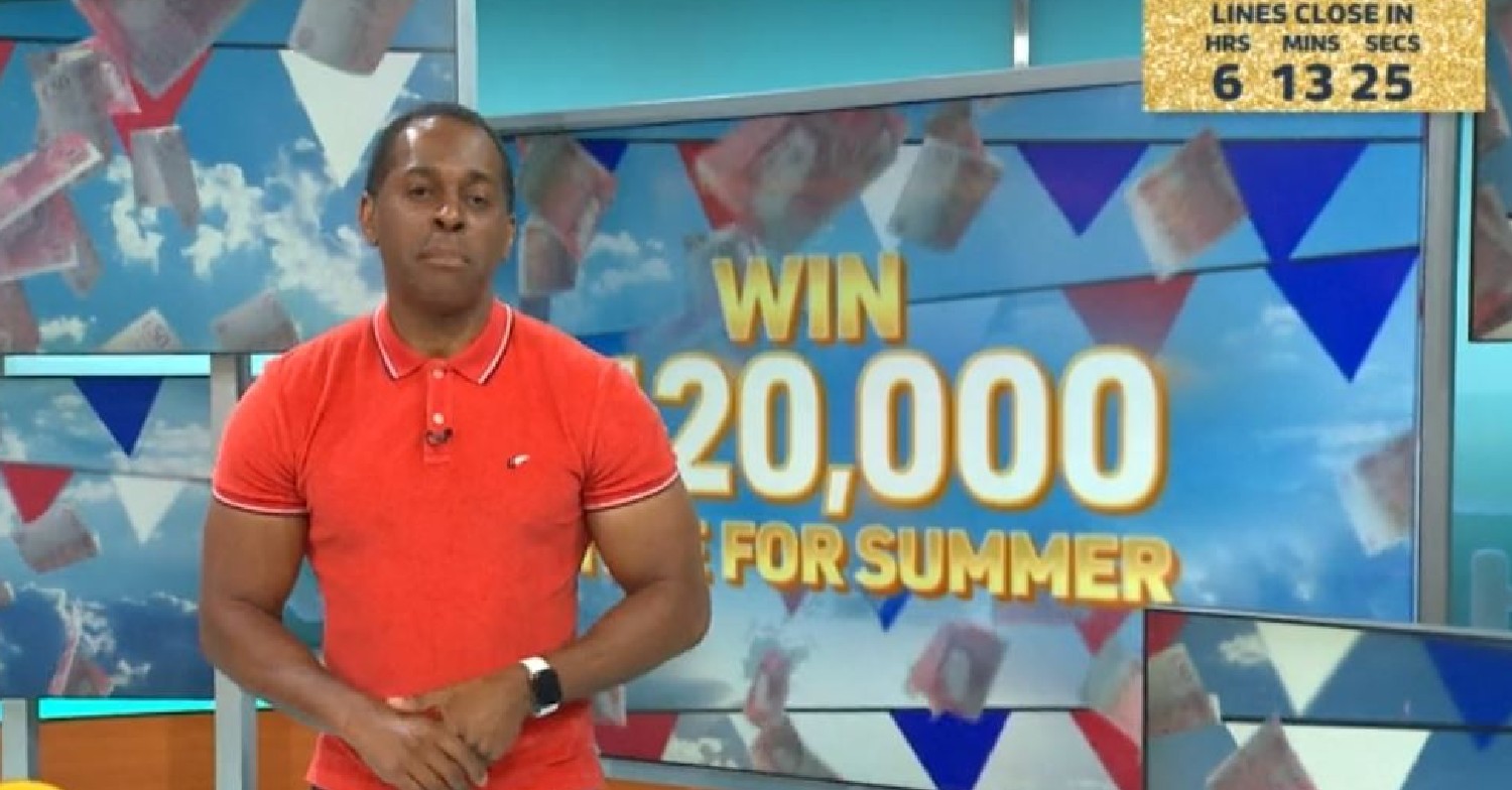 Andi Peters presenting the competition segment on GMB today