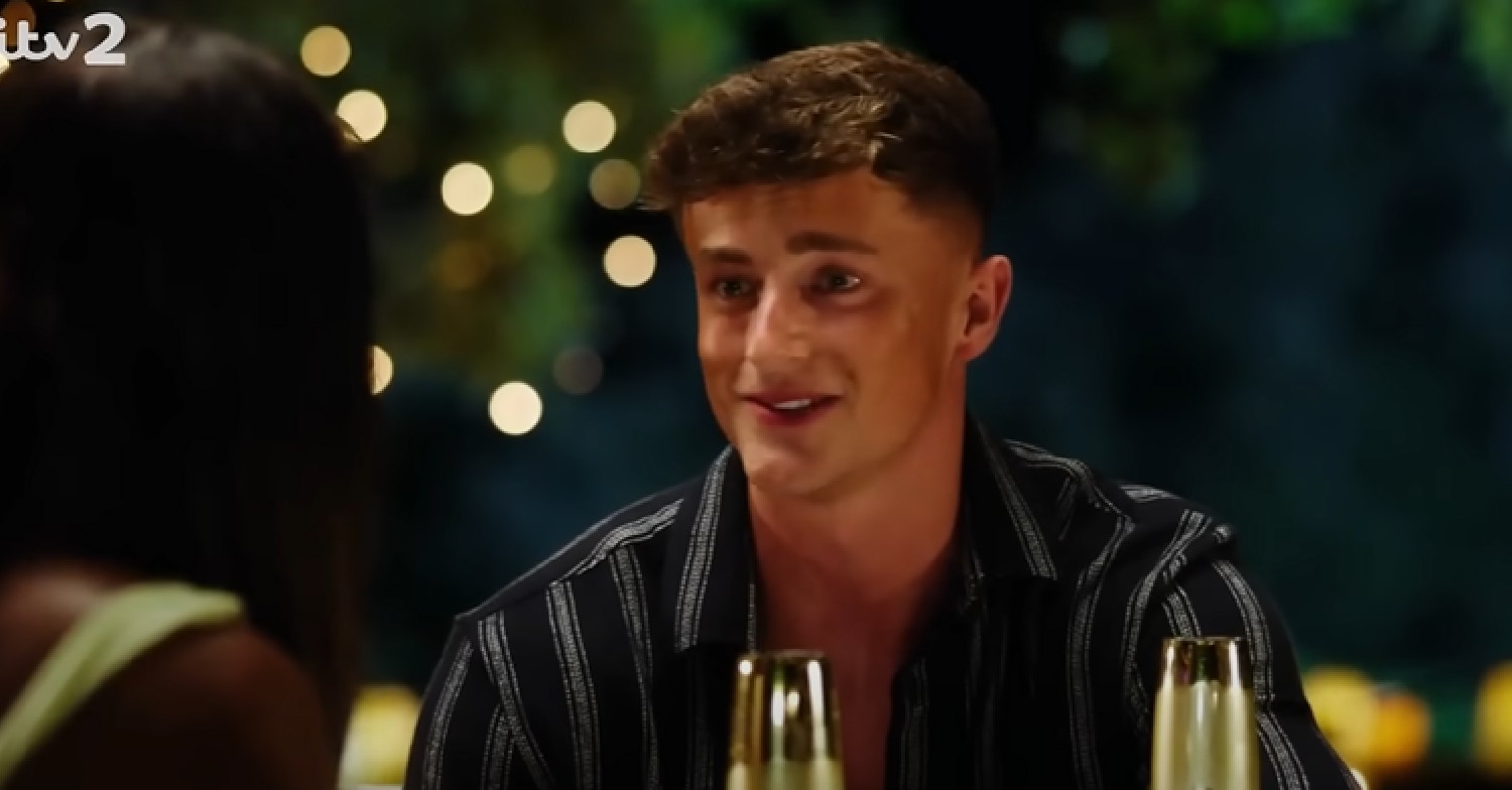 Liam smiling during date on Love Island