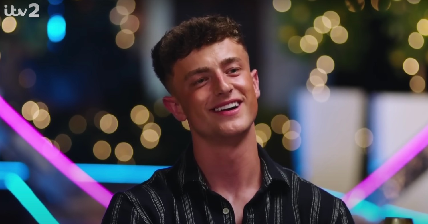 Liam Llywelyn smiling on Love Island 2022