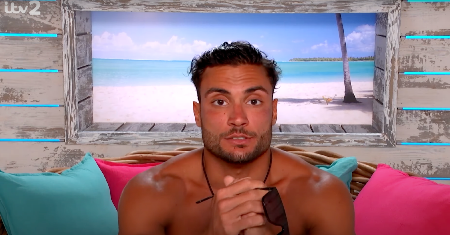 Davide in the beach hut on Love Island 2022