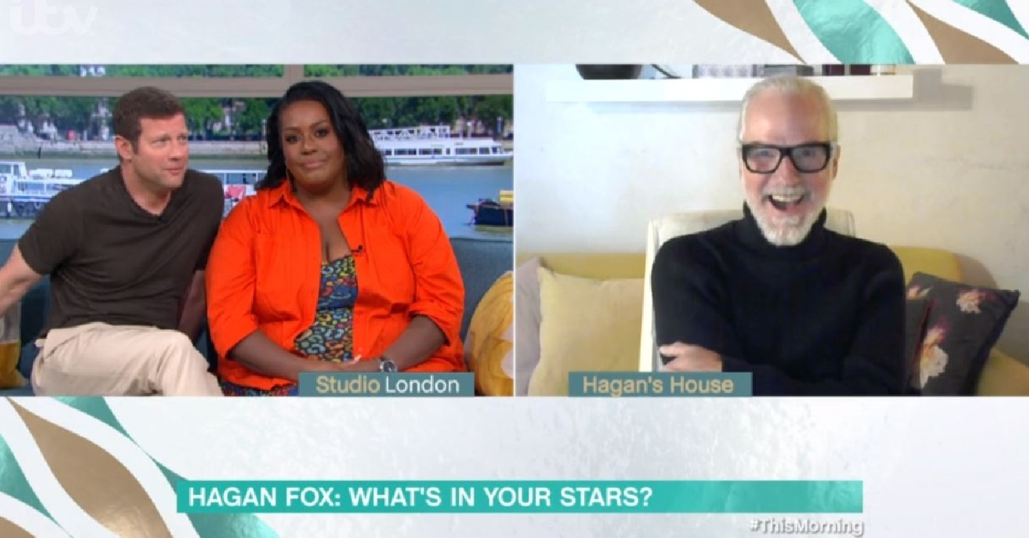 Alison Hammond and Dermot O'Leary speaking to Hagan Fox on This Morning 