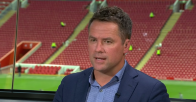 Michael Owen commentating on football game